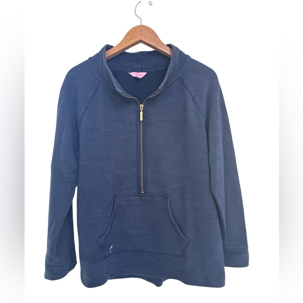 Lilly Pulitzer half zip Navy Pullover Size Large